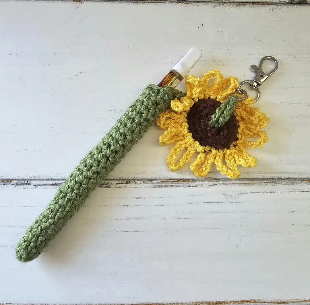 Penjamin / Pennifer Crocheted Sunflower Serenity Flower Vape Cart Holder Discreet Customizable Ma... | Etsy (US)