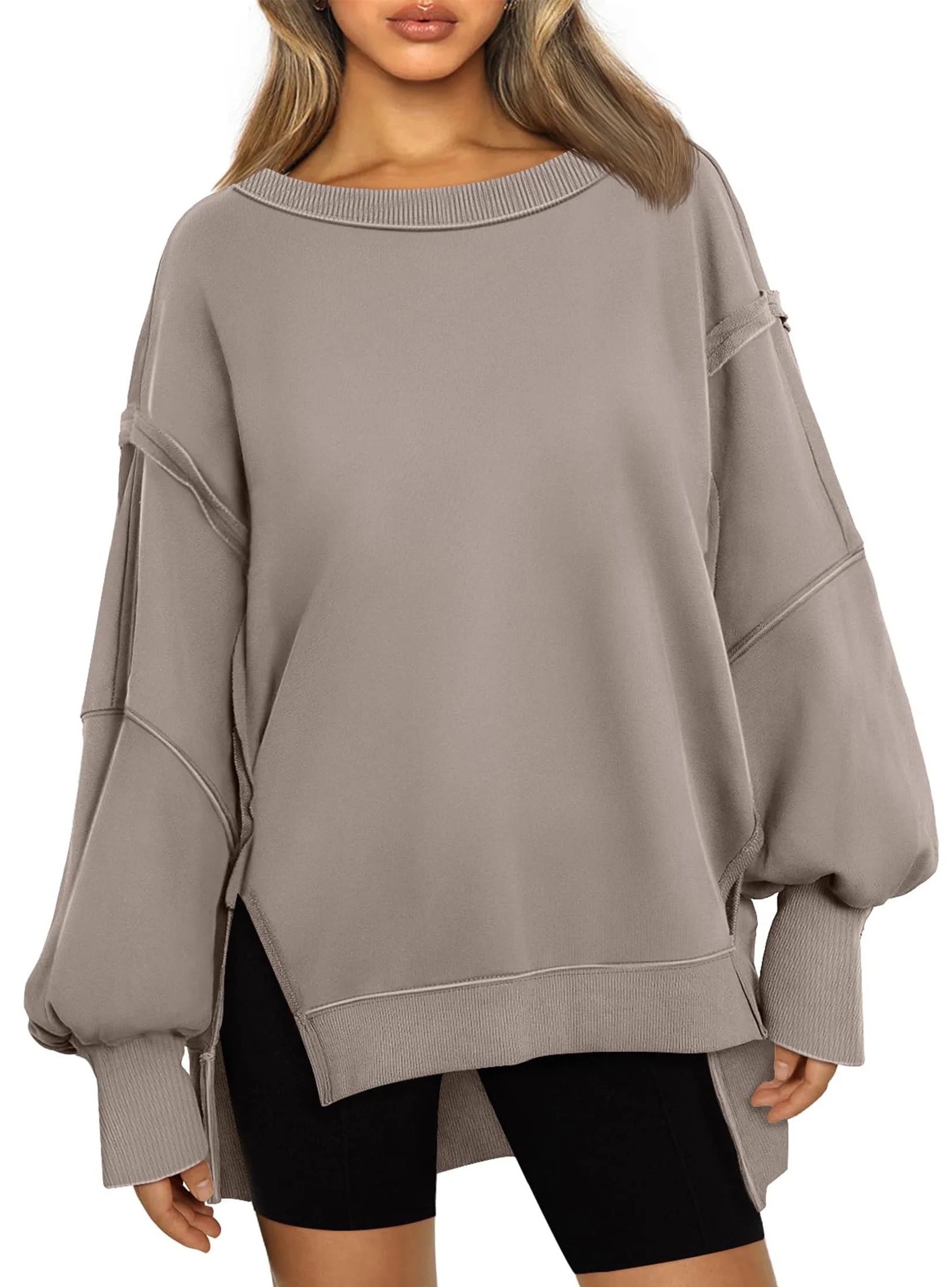 SUNBS Sweatshirts for Women Oversized Crewneck Hoodies Casual Long Sleeve Pullover Fall Winter Cl... | Walmart (US)