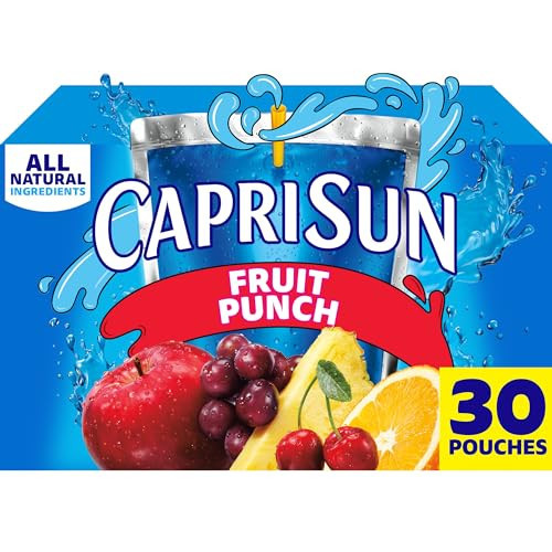 Capri Sun Flavored with Other Natural Flavor Juice Drink Blend, 30 Pouches, for School Lunches and On-the-Go Hydration, Fruit Punch, All Natural Ingredients, 6 fl oz | Amazon (US)