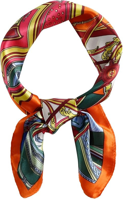 QBSM Womens 23.6 inch Large Satin Silk Feeling Formal Square Neck Scarf Head Hair Scarfs Wraps 60x60 | Amazon (UK)