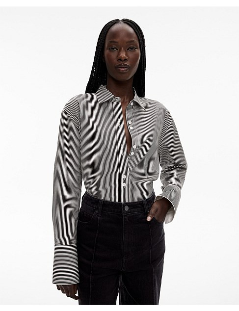 Witchery Cotton Stripe Relaxed Shirt | David Jones | David Jones (Australia & New Zealand)