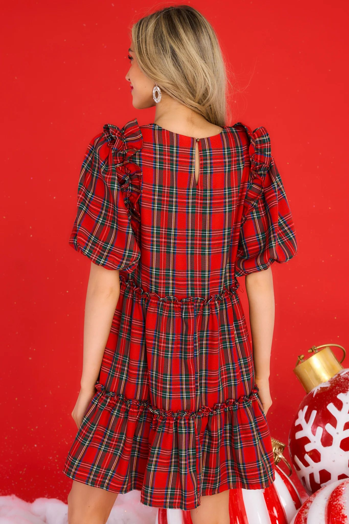 All The Memories Red Plaid Dress | Red Dress 