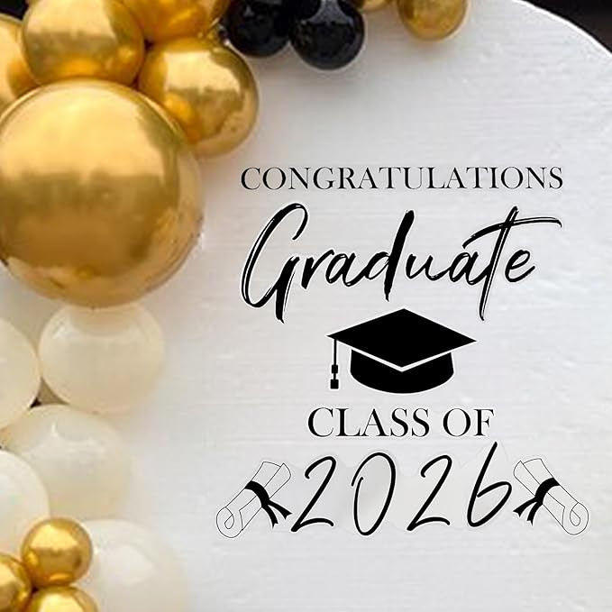 Graduation Decal Sign for Backdrop - Congratulations Graduate Class of 2026 Decal for Balloon Arc... | Amazon (US)