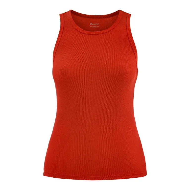 No Boundaries Ribbed High Neck Tank Top, Women's | Walmart (US)