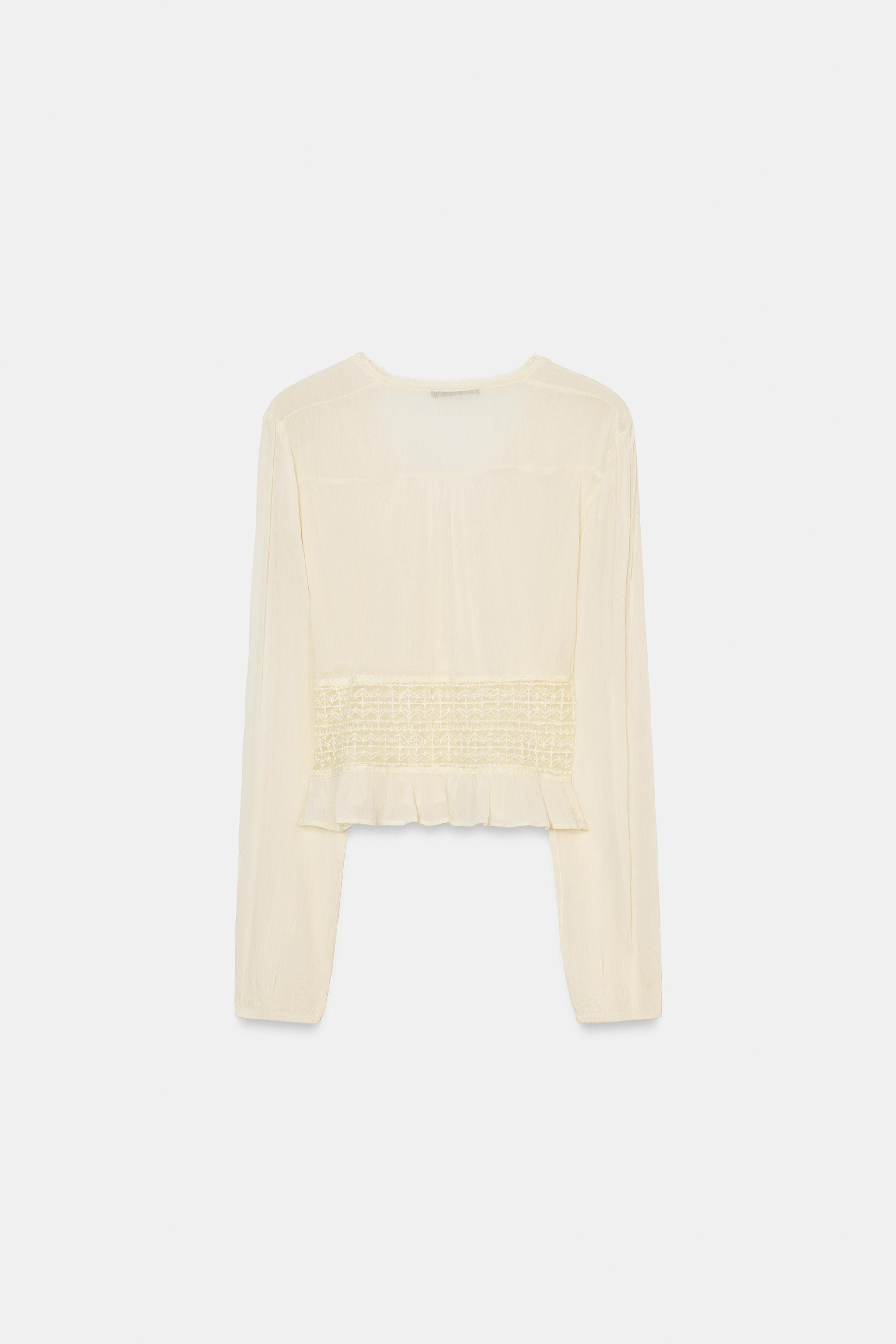 CAMICIA IN PIZZO CON GARZA | Zara IT