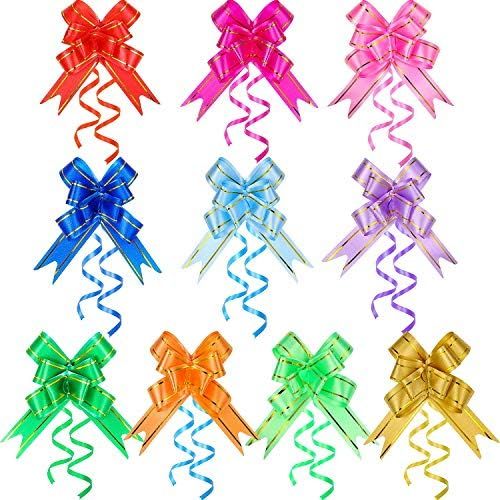 WILLBOND 240 Pieces Pull Bows Decorative Assorted Colors Gift Wrap Ribbon Pull Bows for Christmas... | Amazon (US)
