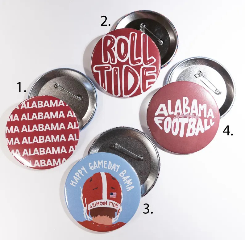ALABAMA Game Day Buttons 3" - Etsy | Etsy (US)
