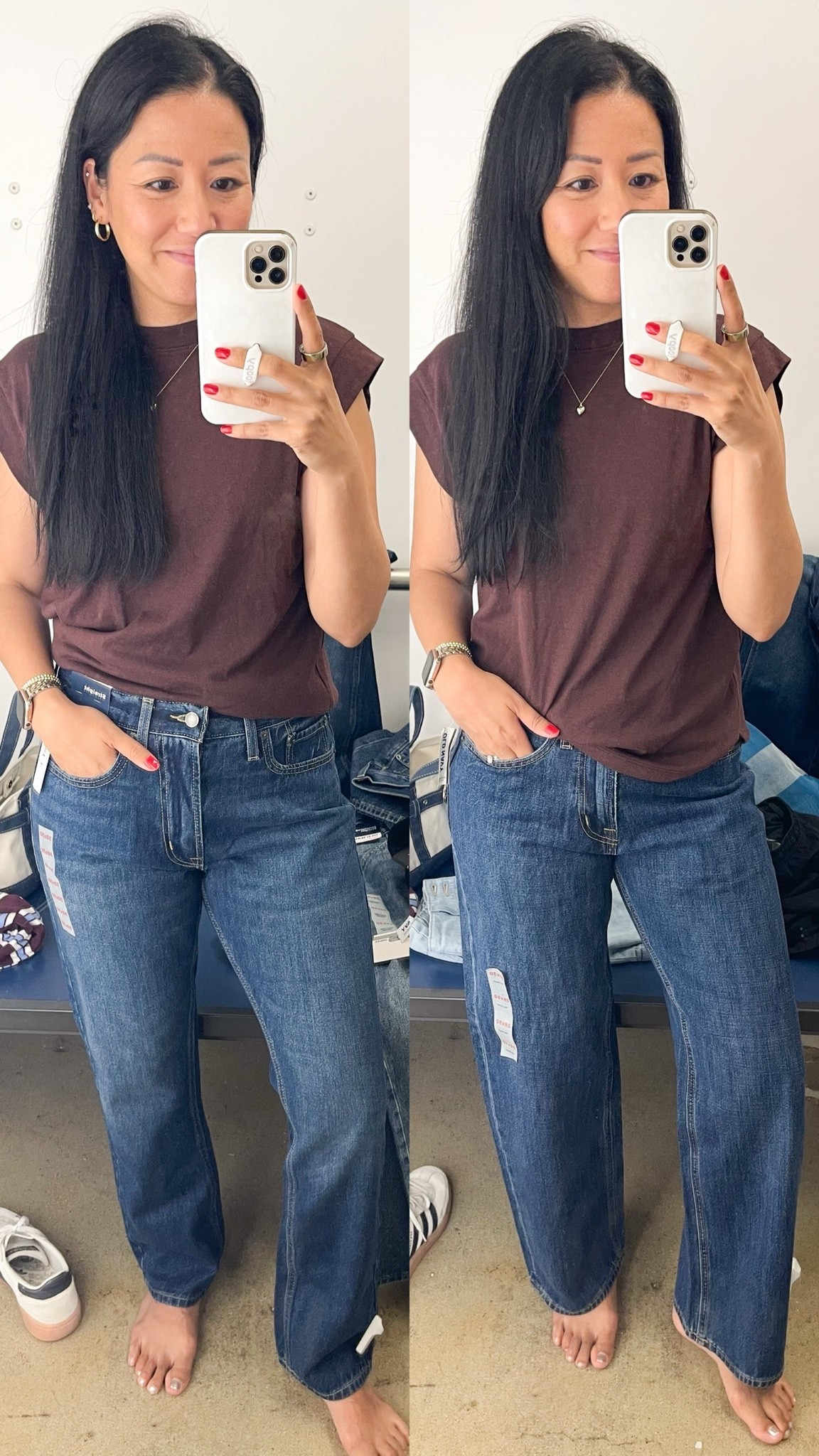 (Left)- Men’s Old Navy structured straight jeans size 30 x 30 (prefer size 29)
(Right)- 90’s baggy jeans- size 29 x 30

#LTKSaleAlert #LTKOver40 #LTKSeasonal