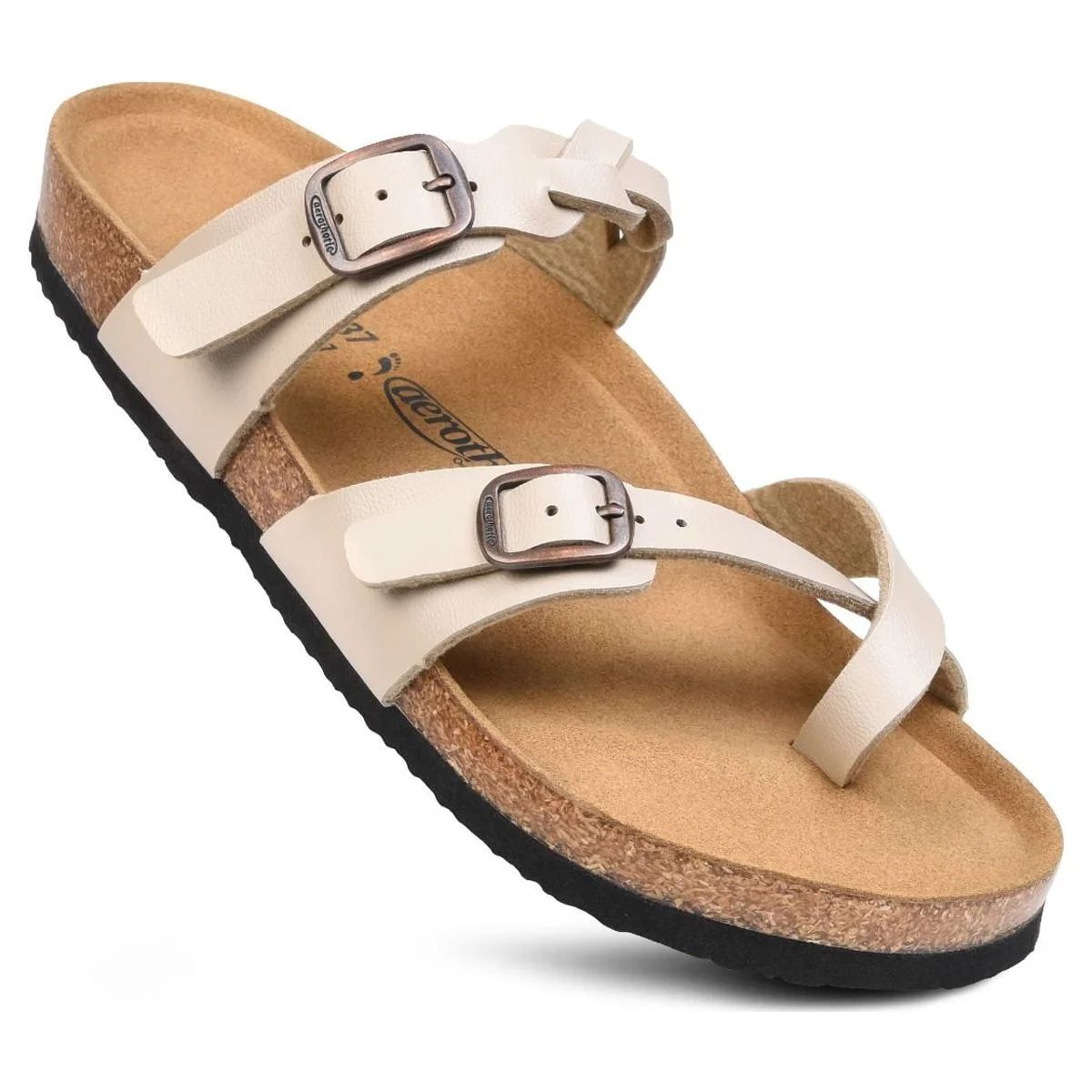 Aerothotic Women's Irenic Soft Footbed Strappy Slide Sandals | Walmart (US)