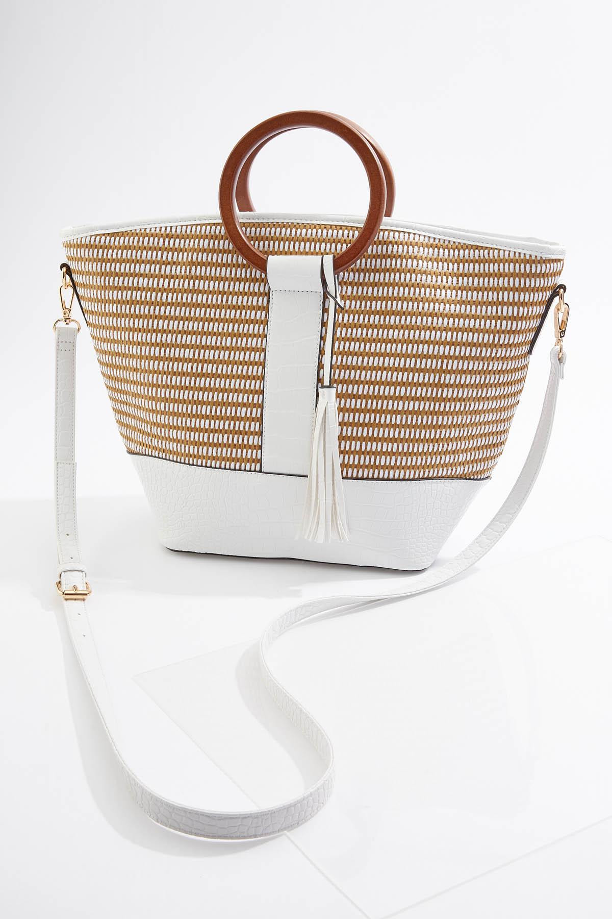 Wood Handle Paneled Satchel | Cato Fashions