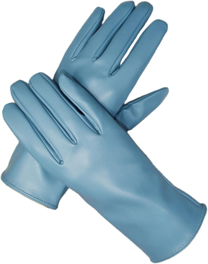 Ladies Driving Gloves Leather Colorful Women'S Fleece-Lined Warm And Windproof Solid Color Pu | Amazon (UK)