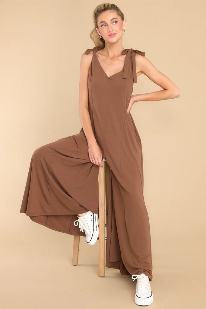 Lucky One Brown Jumpsuit | Red Dress 