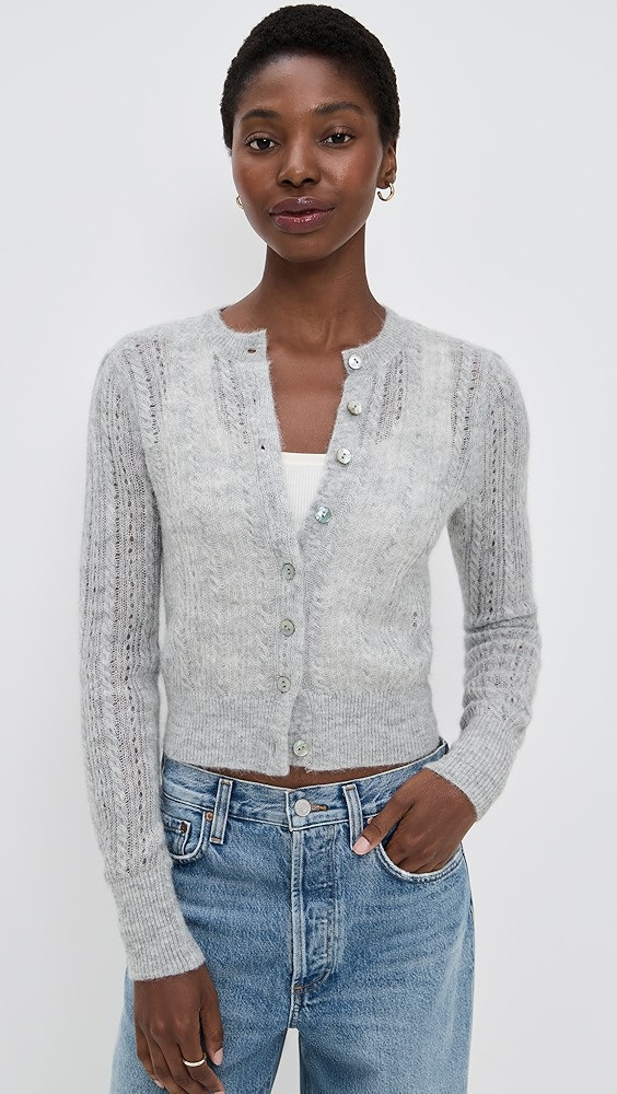 Pointelle-Stitch Cardigan in Alpaca Blend | Shopbop
