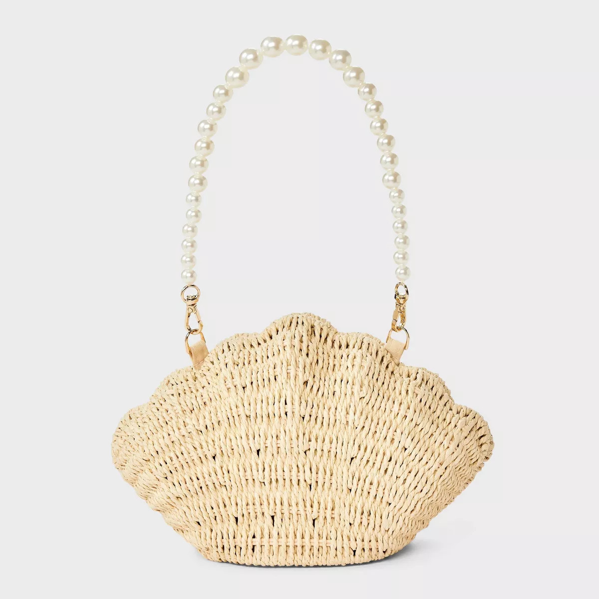 Straw Clamshell Clutch Handbag - A New Day™ Light Beige | Target