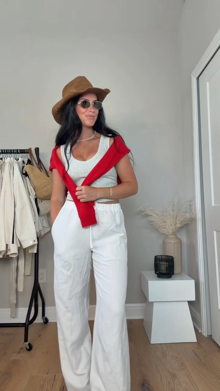 Summer isn't over yet. ☀️♥️ Here's some cute outfit inspo to wear for the rest of the season! I'll have all the outfit details on my LTK.

My sizing: 5'7", 145 lbs, 32DD. I'm wearing a size small top and size medium pants

@Aritzia @abercrombie