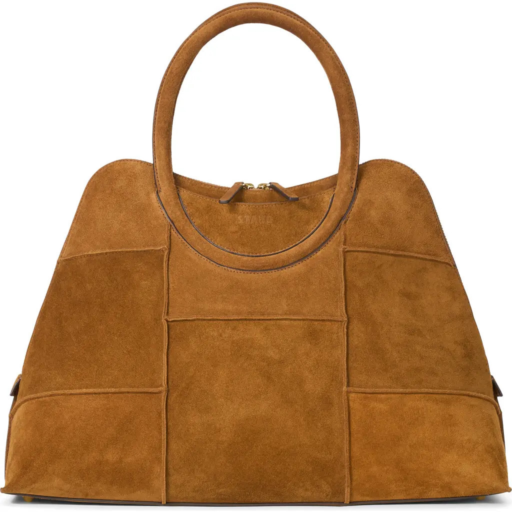 STAUD Naomi Suede Satchel in Tan at Nordstrom | Nordstrom