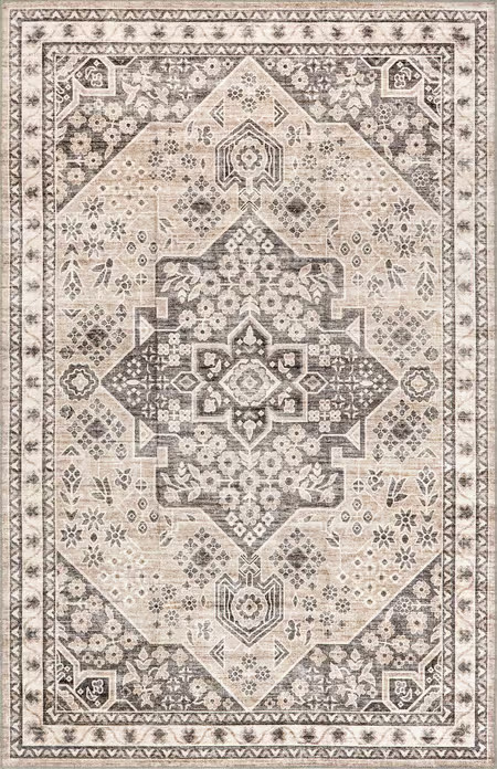 Taupe Sadira Washable Stain Resistant 8' x 10' Area Rug | Rugs USA