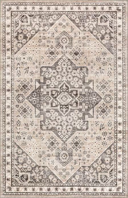 Taupe Sadira Washable Stain Resistant 8' x 10' Area Rug | Rugs USA