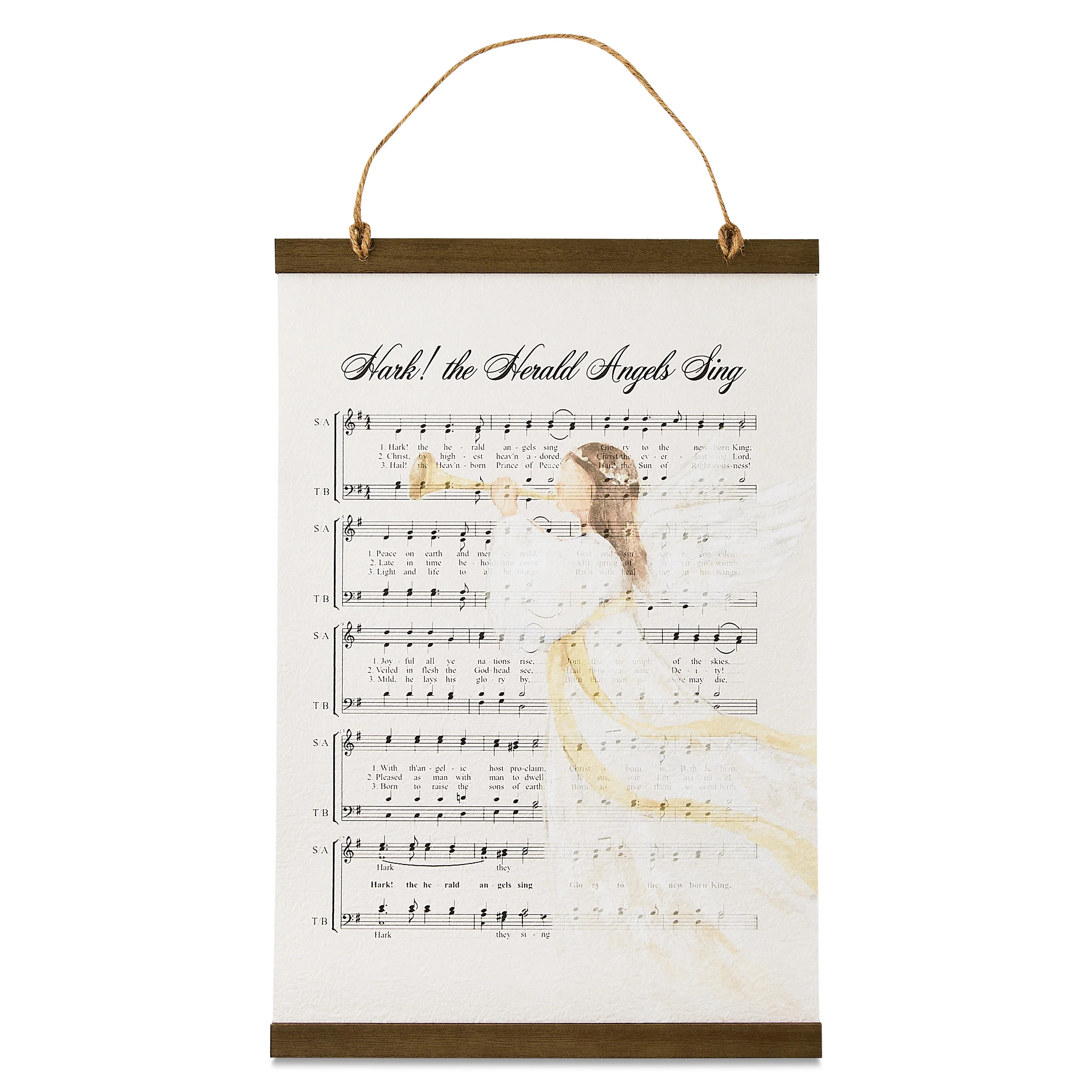 Hark the Herald Angels Sing Sheet Music Transitional Christmas Wall Art, 12" x 23", by Holiday Ti... | Walmart (US)