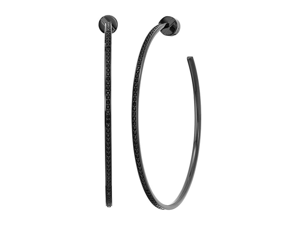 Michael Kors - Pave Hoop Earrings (Black) Earring | Zappos