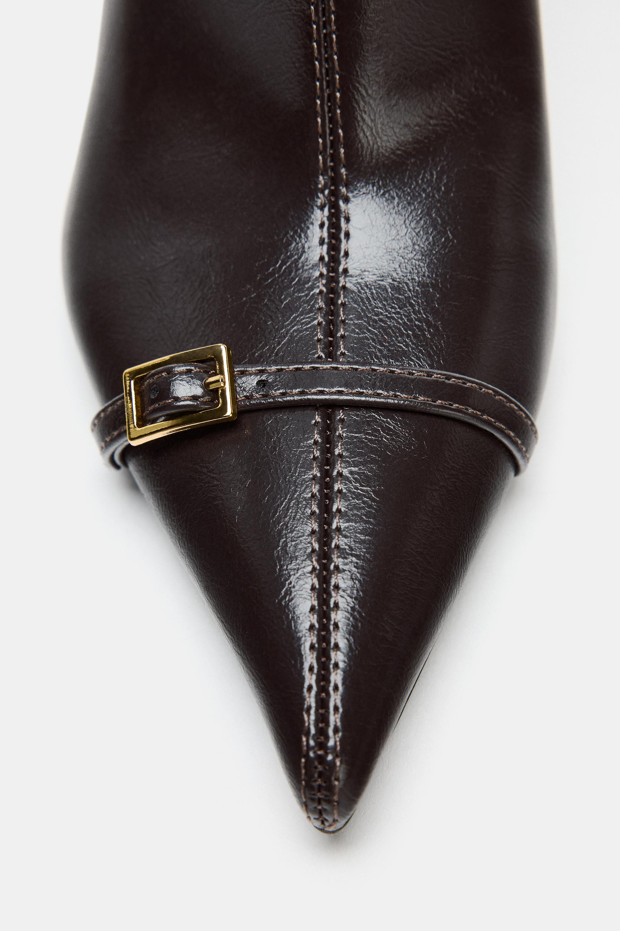 STILETTO HEEL ANKLE BOOTS WITH BUCKLE | Zara UK