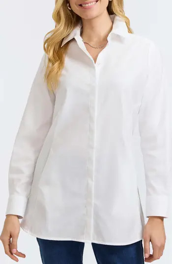 Cici Cotton Button-Up Tunic Shirt | Nordstrom