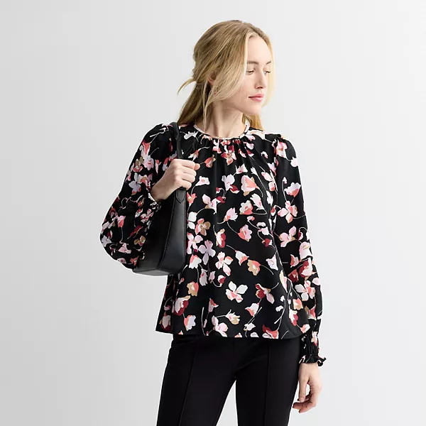 Womens Floral Tops Long Sleeve Fall Shirts Babydoll Peplum Tops V Neck Tunic Dressy Casual Blouse... | Kohl's