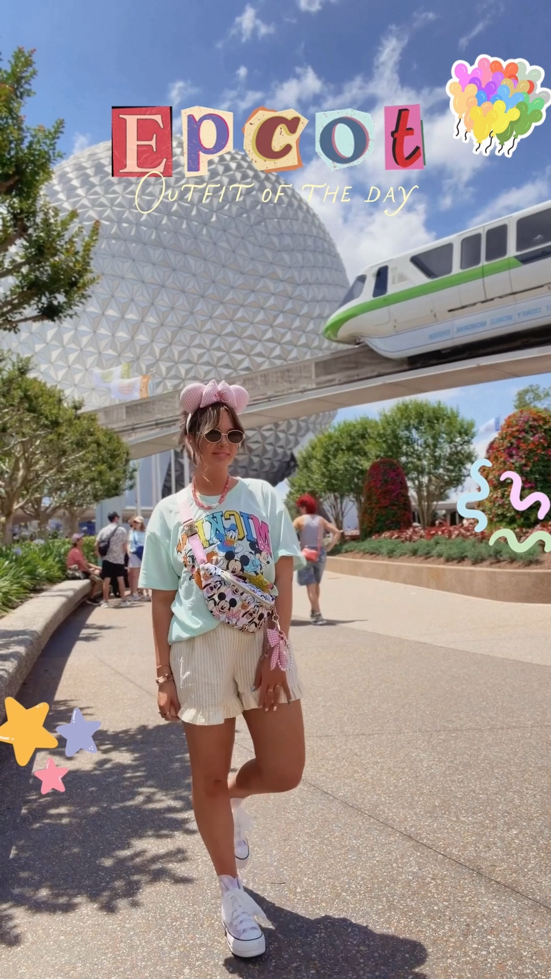 Hiiii from Disney!!! 🩷💕 Linking what I can from our Epcot day!! 🫶🏼 have so much to share but wanted to say hi!!! 

**My tee is from five below! 

Disney outfit, Disney accessories 

#LTKdayinmylife #LTKTravel