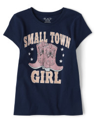 Girls Short Sleeve Small Town Girl Graphic Tee | The Children's Place  - TIDAL | The Children's Place