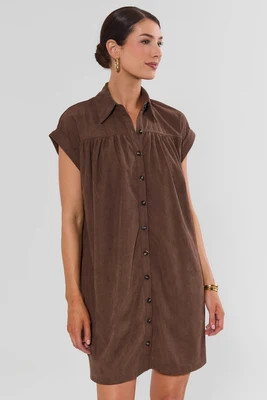 Brown Corduroy Short Dress | Avara