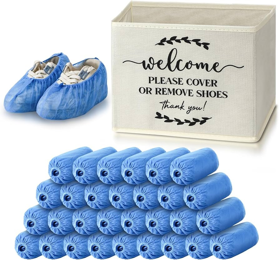 Suzile 200 Pack Disposable Shoe Covers with Dispenser Box Waterproof Disposable Non Slip Shoe Boo... | Amazon (US)