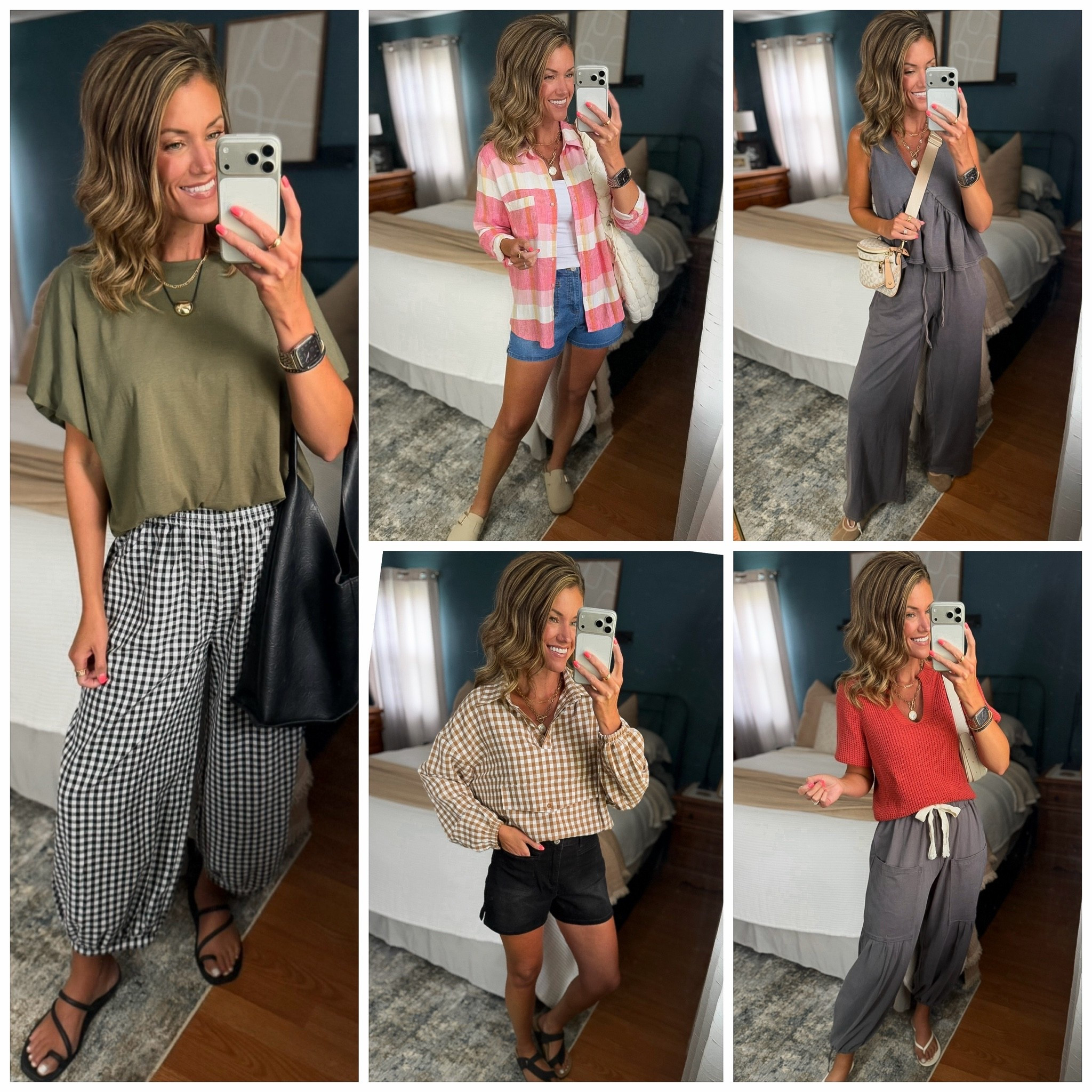 Time for some early fall fashion finds 🍂 
Green top/ medium
Pants/ medium
Set/ medium
Shorts/ medium
Button down/ small
Jacket / small
Rust sweater/ small

#LTKOver40 #LTKSeasonal #LTKootd