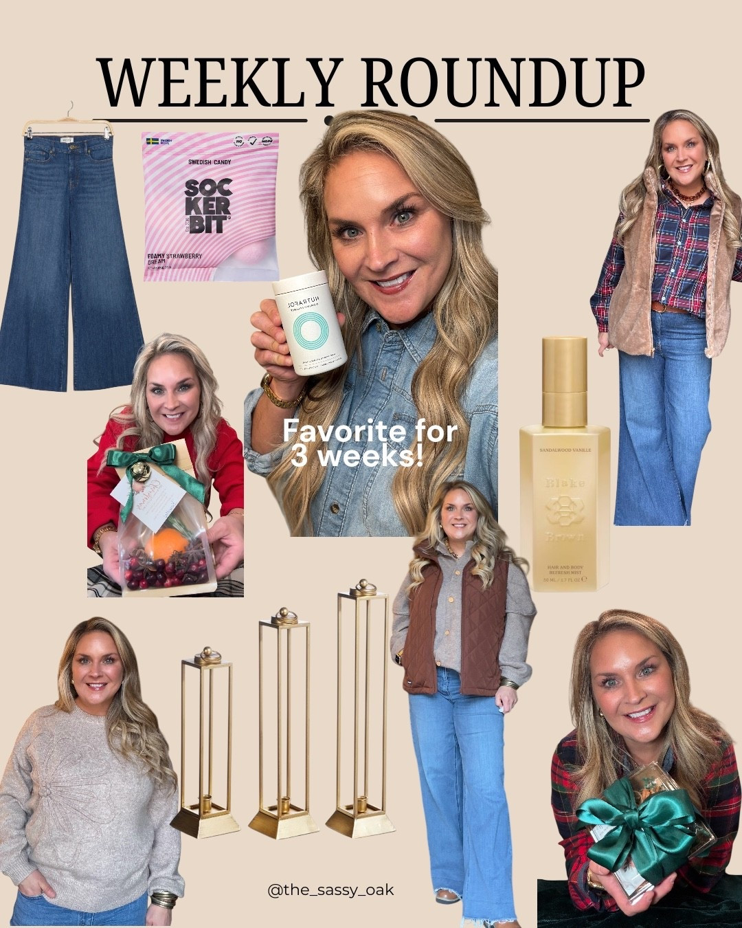 This week’s most loved and most purchased were such a fun mix of cozy outfits, easy gifting ideas, sweet treats, and home favorites. Y’all were all about the wide leg denim, soft sweaters, layered looks, and those gorgeous gold candle holders that keep climbing the charts.

The simmer pot gift idea was a top performer again because it is thoughtful, affordable, and holiday ready. My comfy layers and quilted vest look were your most clicked styles of the week and the Sockerbit candy was a surprise favorite that so many of you grabbed.

#LTKHoliday #LTKHome #LTKSeasonal