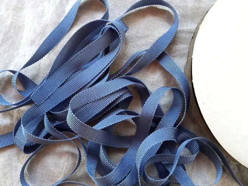 Vintage 1930's-40's French Silk Petersham Grosgrain Ribbon 3/8 Inch Uniform Blue - Etsy UK | Etsy (US)