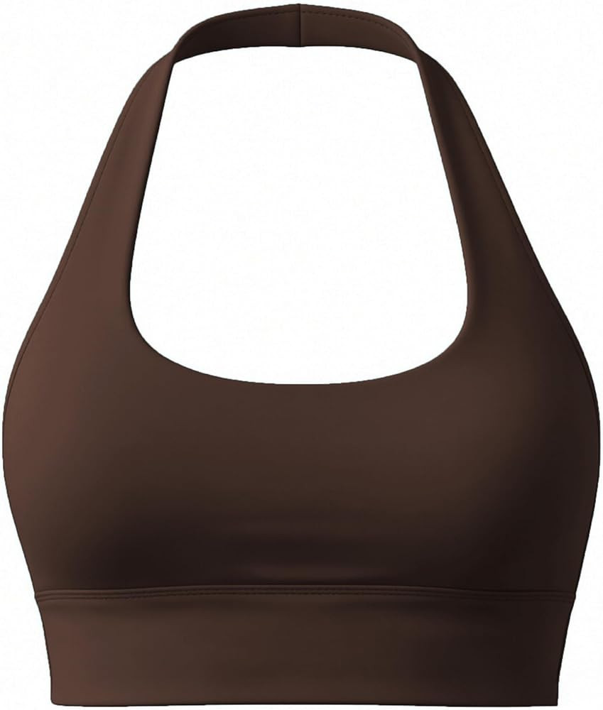 Aoxjox Women's Workout Sports Bras Lumira Square Neck Halter Twist Back Low-Medium Impact Lumastr... | Amazon (US)
