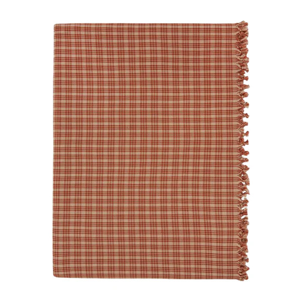 Katherine Plaid Woven Tablecloth , Sienna | The Avenue
