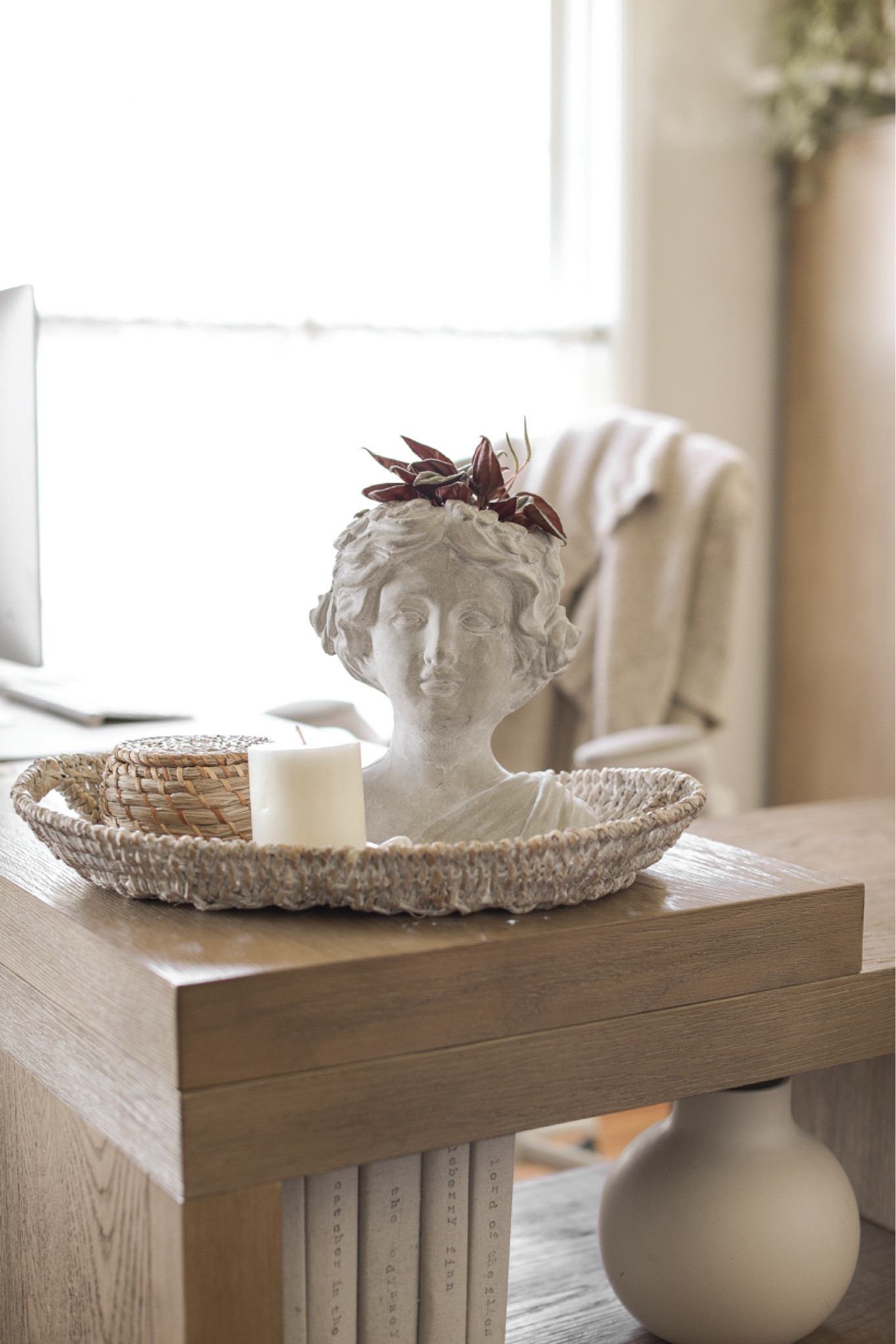I’m so excited about this concrete bust planter I just got for under $17!!

I'm still looking for the perfect spot for her, but for now she's hanging out in my office on my new L-shape desk with built-in bookshelves. It was an investment piece for sure, but one that I have zero regrets about purchasing. It has a wide opening on one side to accomodate a wider, more comfy office chair, and I believe it's actually ADA compliant for wheelchairs. The other side has beautiful bookshelves for display or storage, and I love that you can pivot the orientation of the desk to best fit your space.

#LTKfindsunder50 #LTKhome #LTKstyletip