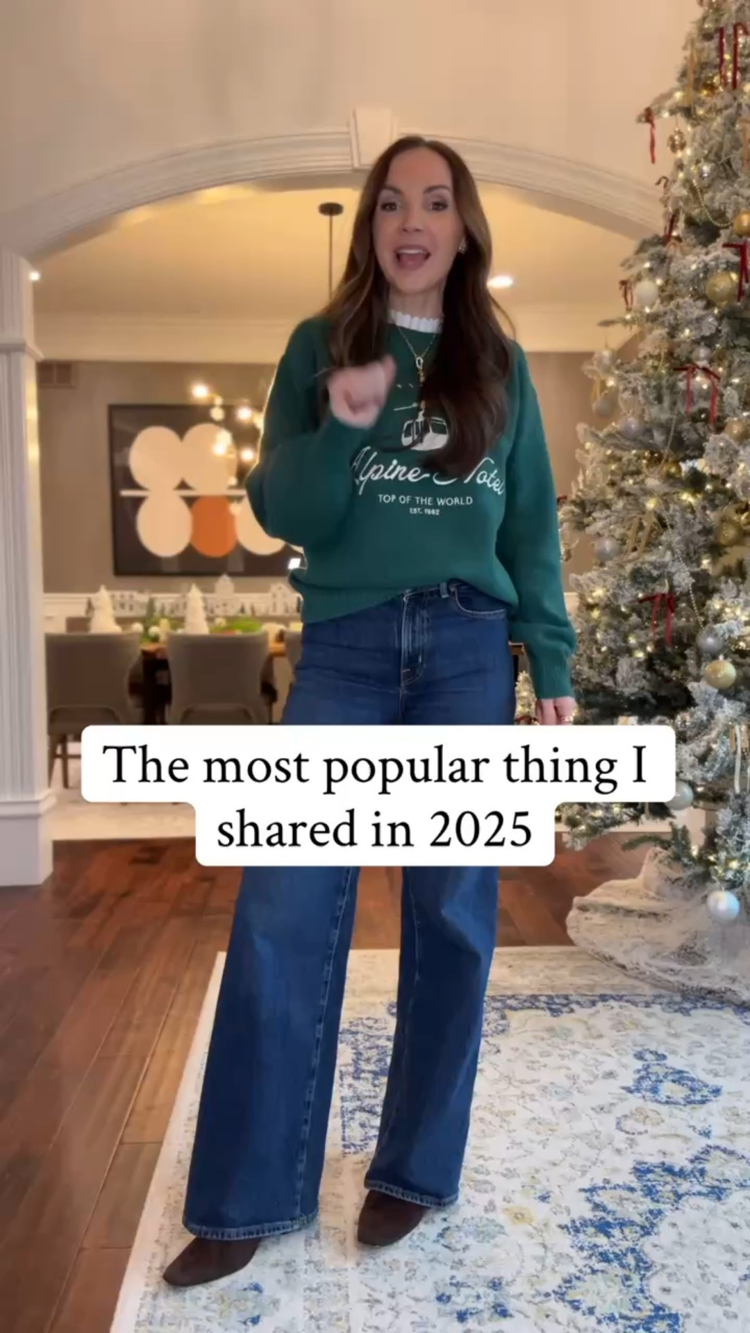 YOUR most popular item of 2025? @nordstrom wide leg jean- come in a few different washes. I sized down one size! 

#LTKFindsUnder100 #LTKHoliday