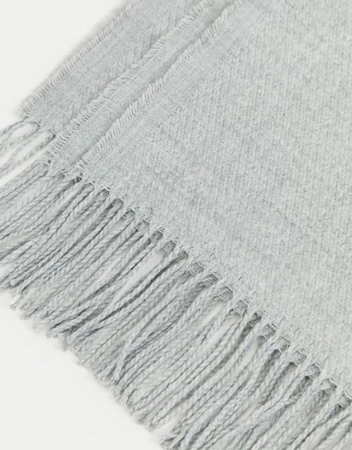 Pieces oversized tassel scarf in gray | ASOS US