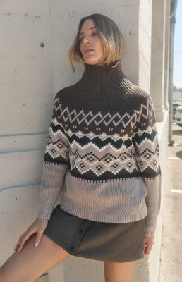 Leighton Mock Neck Ski Sweater | Coffee Coffee / S | Alp N Rock