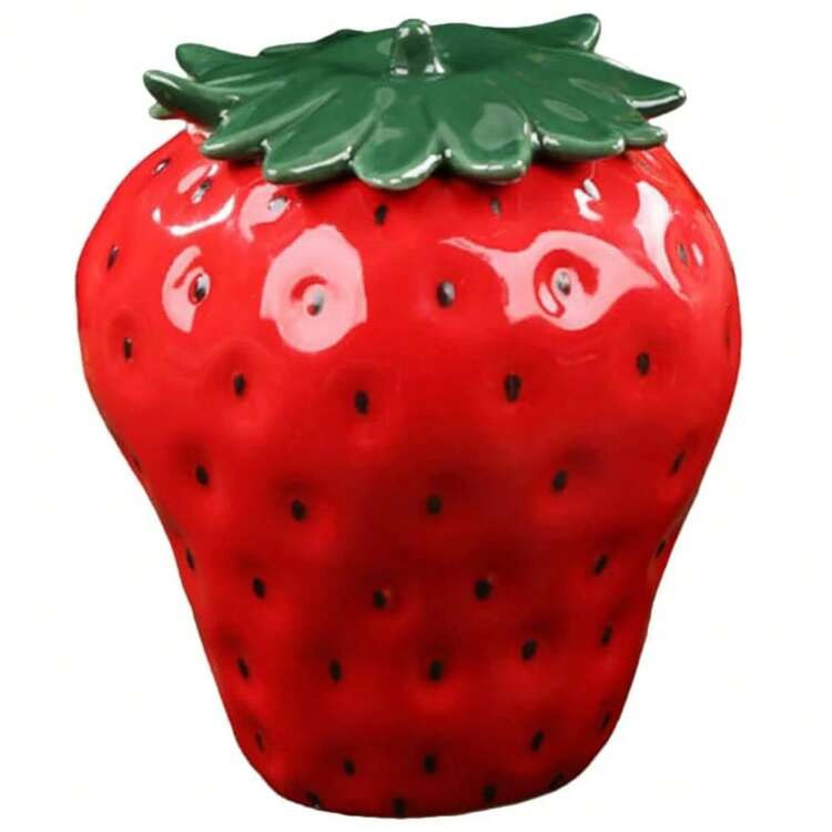 Strawberry Shaped Ceramic Jar Food Storage Jar Tea Jar Sealed Tea Coffee Jar Spice Nut Snack Sugar Salt Storage Jar | SHEIN