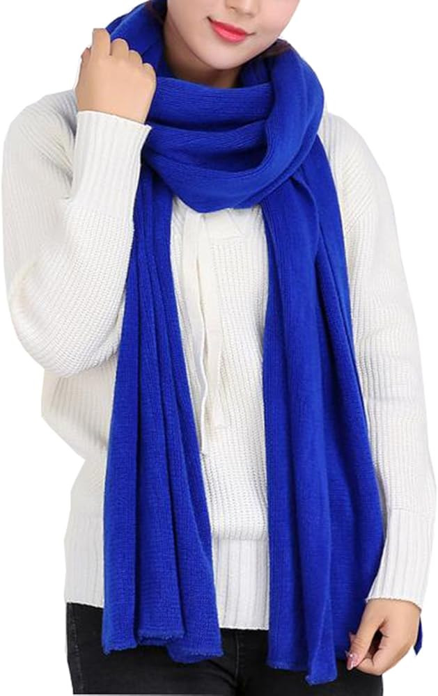 Wander Agio Women's Warm Scarves Long Shawl Winter Warm Large Scarf Pure Color | Amazon (US)