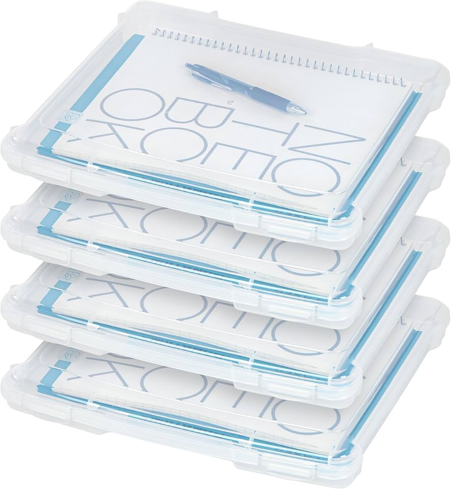 IRIS USA Board Game Storage Craft Organizer Box with Snap-Tight Latch Lid, 4-Pack Portable Plasti... | Amazon (US)