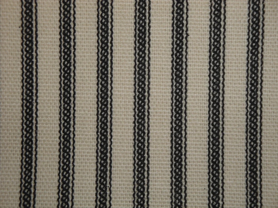 Black Stripe Cotton Duck Ticking Fabric | Primitive Black Striped Fabric | Vintage Inspired Farmh... | Etsy (US)