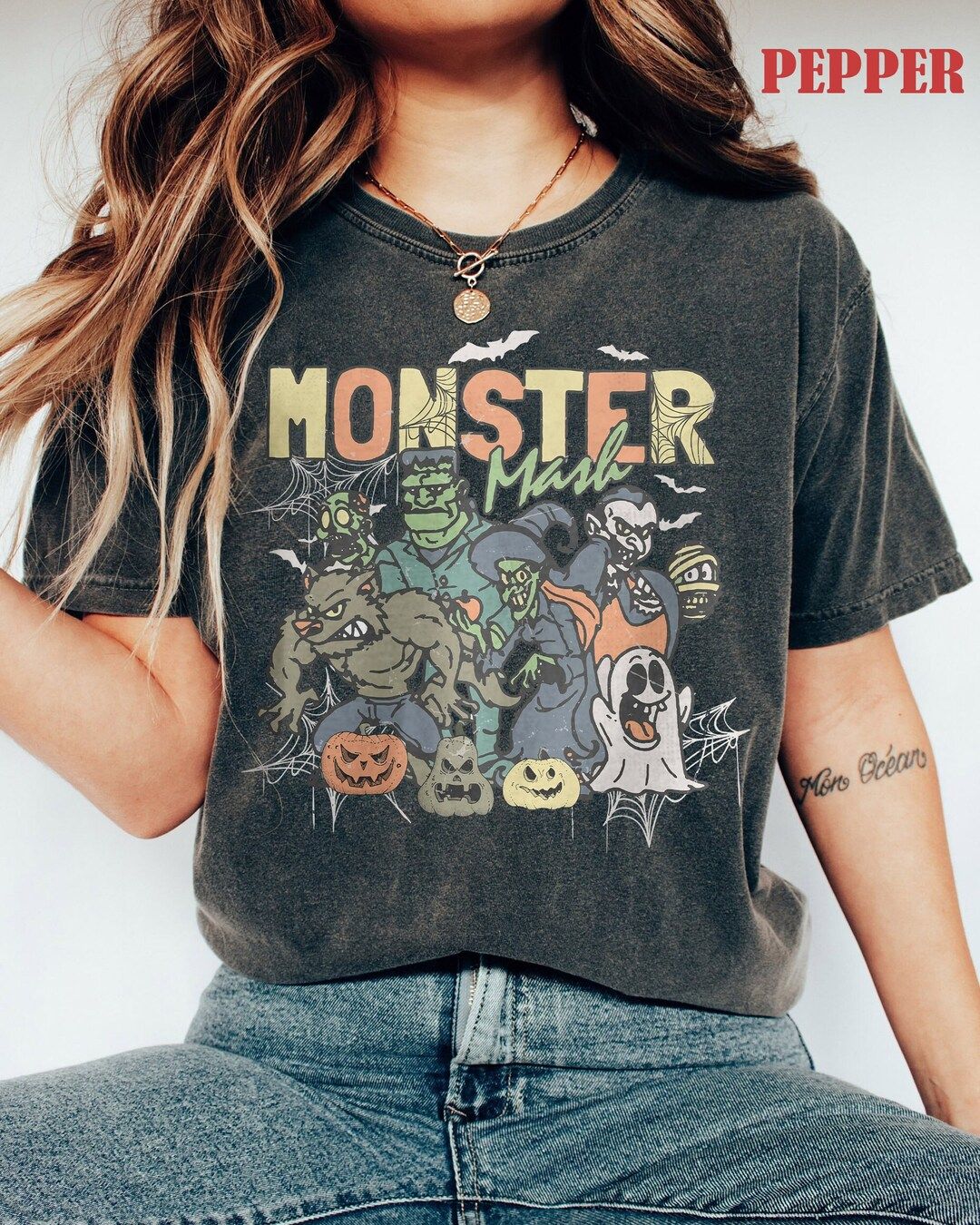Retro Halloween Comfort Colors Shirt Monster Mash Tshirt - Etsy | Etsy (US)
