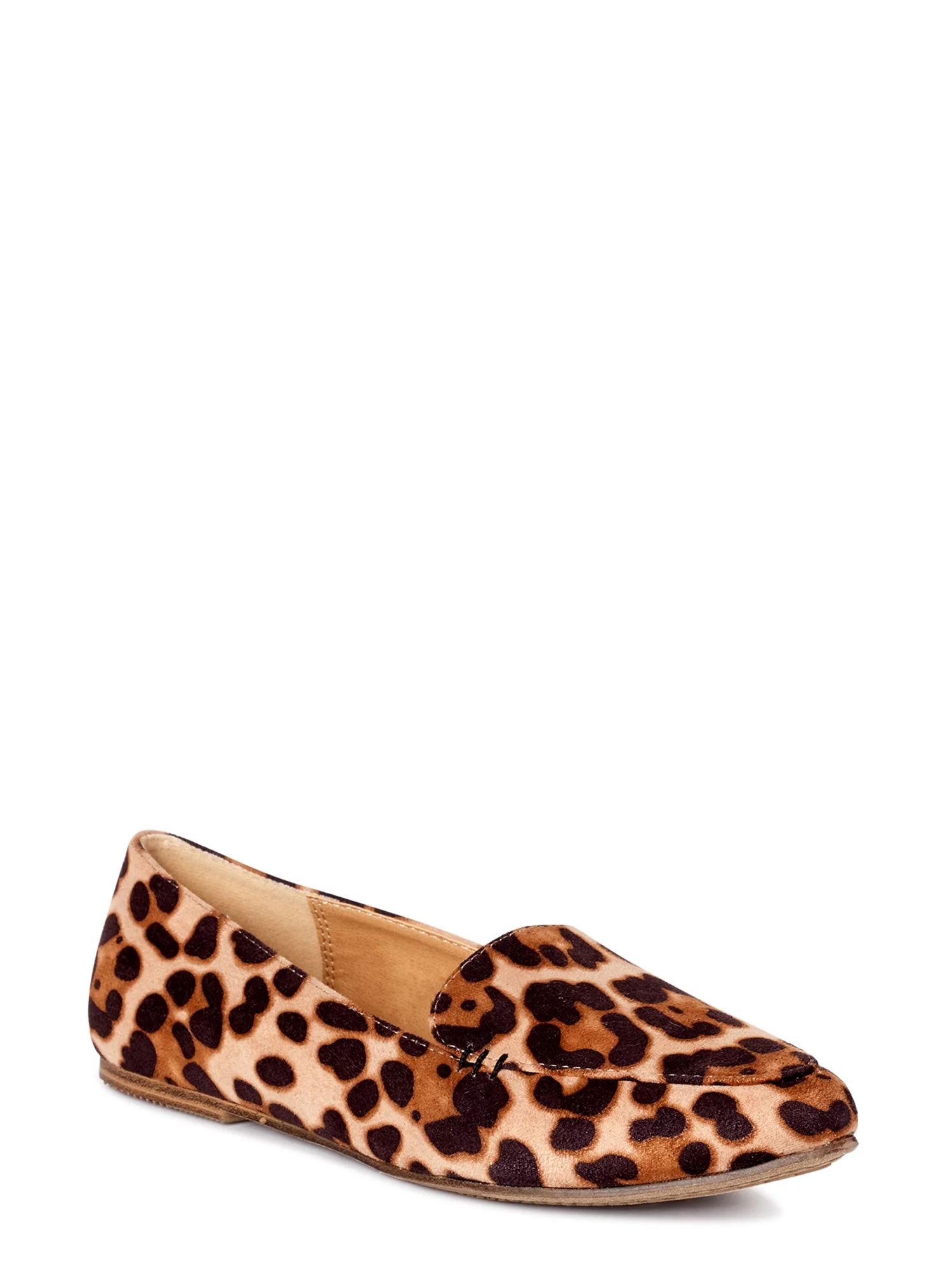 Time and Tru Women’s Animal Print Feather Flats, Available in Wide Width | Walmart (US)