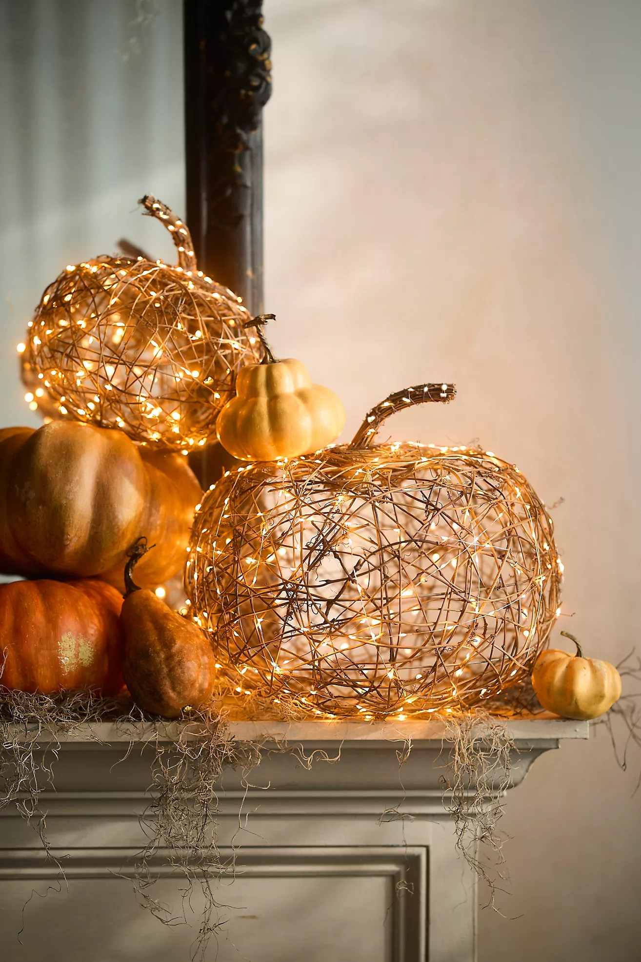 Twinkling Illuminated Vine Pumpkin | Anthropologie (US)