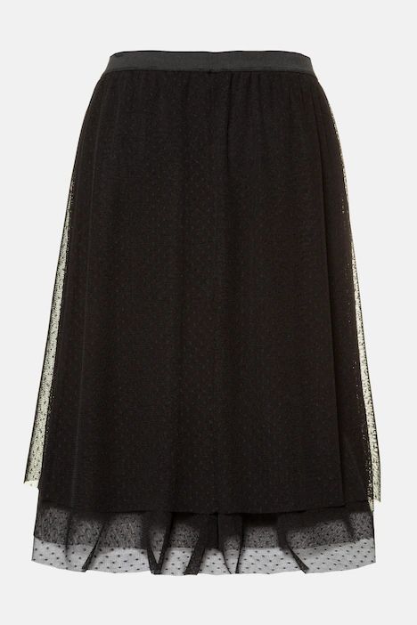 Layered Dot Tulle Elastic Waist Skirt | Ulla Popken