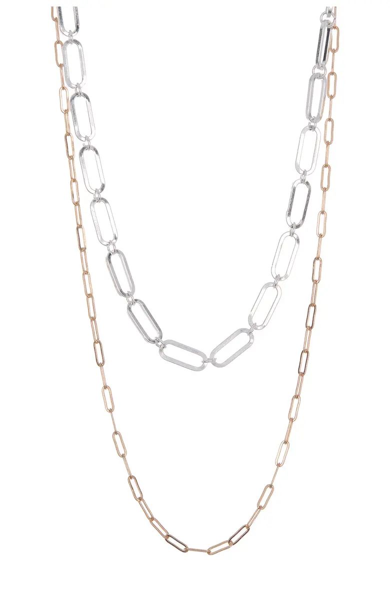 Two-Tone Layered Chain Link Necklace | Nordstrom Rack