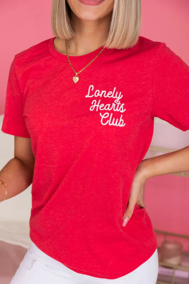 Lonely Hearts Club Red Graphic Tee | The Pink Lily Boutique